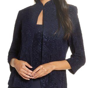 ALEX EVENINGS Dress and Jacket, Patterned Sparkle Evening Dress